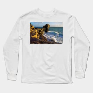 Pulpit Rock and stormy seas Long Sleeve T-Shirt